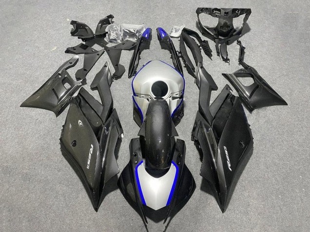 Discount 2019-2021 Black Carbon Fiber Style Silver Blue Yamaha YZF R3/R25 Motorcycle Fairings Canada