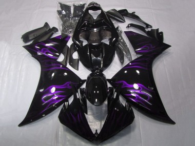 Discount 2009-2011 Glossy Black Purple Flame Yamaha YZF 1000 R1 Motorcycle Fairings Canada