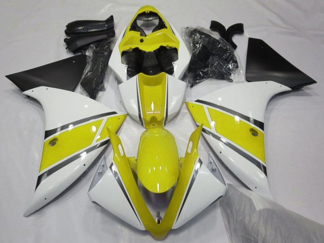Discount 2012-2014 White Yellow Matte Black Yamaha YZF 1000 R1 Motorcycle Fairings Canada