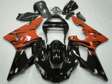 Discount 2000-2001 Orange Glossy Black Flame Yamaha YZF 1000 R1 Motorcycle Fairings Canada