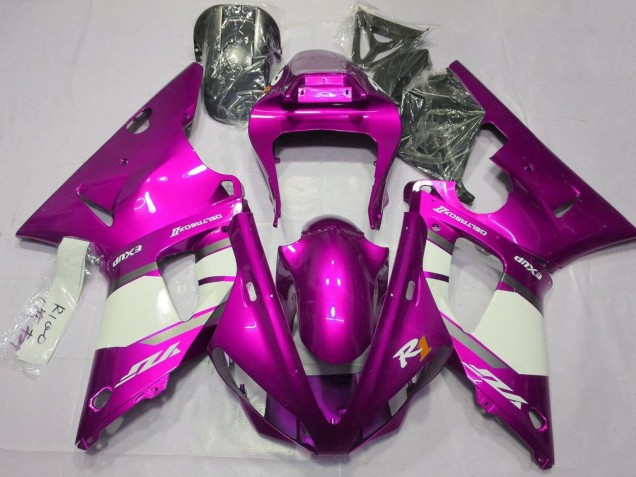 Discount 2000-2001 Raspberry White Silver Yamaha YZF 1000 R1 Motorcycle Fairings Canada