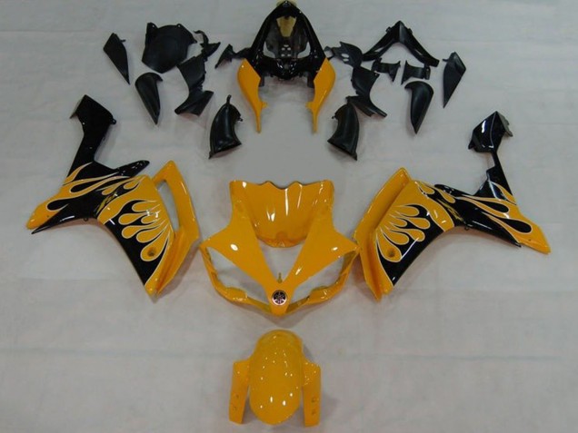 Discount 2007-2008 Yellow Black Flame Yamaha YZF 1000 R1 Motorcycle Fairings Canada