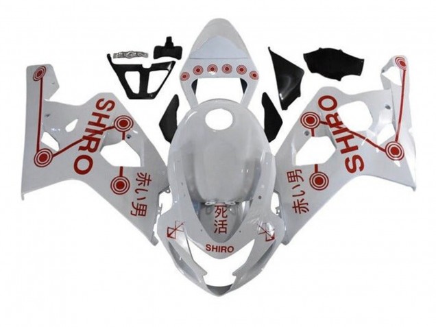 Discount 2004-2005 White Red Shiro Suzuki GSXR 600 / GSXR 750 Motorcycle Fairings Canada