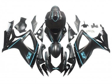 Discount 2006-2007 Matte Black Turquoise Blue Suzuki GSXR 600 / GSXR 750 Motorcycle Fairings Canada