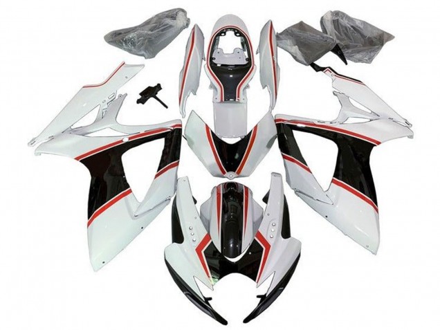 Discount 2006-2007 White Orange Black Pinstripe Suzuki GSXR 600 / GSXR 750 Motorcycle Fairings Canada