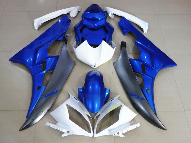 Discount 2006-2007 White Blue Matte Black Yamaha YZF R6 Motorcycle Fairings Canada