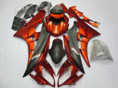 Discount 2006-2007 Orange Matte Black Yamaha YZF R6 Motorcycle Fairings Canada