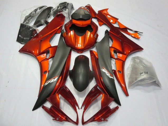 Discount 2006-2007 Orange Matte Black Yamaha YZF R6 Motorcycle Fairings Canada