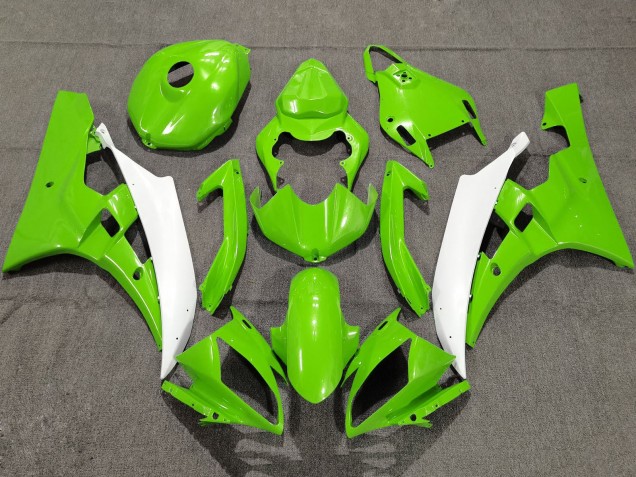 Discount 2006-2007 Green White Yamaha YZF R6 Motorcycle Fairings Canada