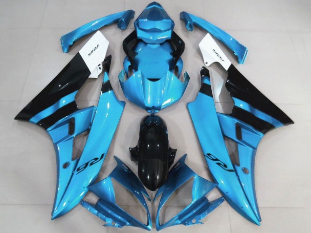 Discount 2006-2007 White Light Blue Black Yamaha YZF R6 Motorcycle Fairings Canada