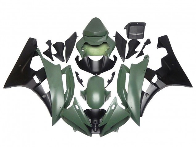Discount 2006-2007 Army Green Matte Black Yamaha YZF R6 Motorcycle Fairings Canada