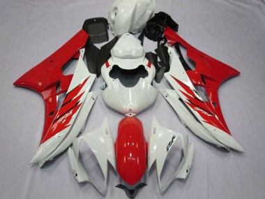 Discount 2006-2007 White Red Yamaha YZF R6 Motorcycle Fairing Canada