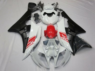 Discount 2006-2007 White Red Matte Black Yamaha YZF R6 Motorcycle Fairings Canada