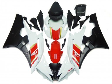 Discount 2006-2007 White Red Gold Matte Black Yamaha YZF R6 Motorcycle Fairings Canada