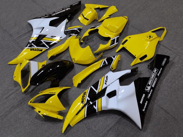 Discount 2006-2007 Yellow White Glossy Black Motul Michelin Yamaha YZF R6 Motorcycle Fairings Canada