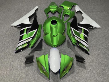 Discount 2008-2016 White Green Glossy Black Stripe Yamaha YZF R6 Motorcycle Fairings Canada