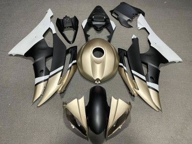 Discount 2008-2016 White Gold Matte Black Yamaha YZF R6 Motorcycle Fairings Canada
