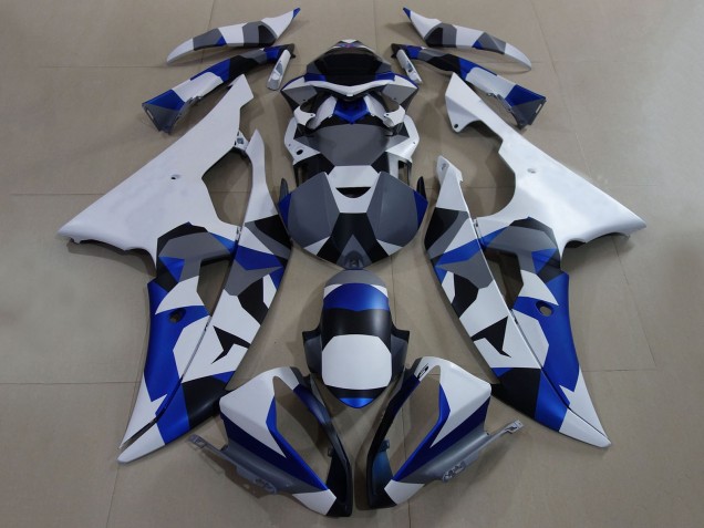 Discount 2008-2016 White Blue Grey Camouflage Yamaha YZF R6 Motorcycle Fairings Canada