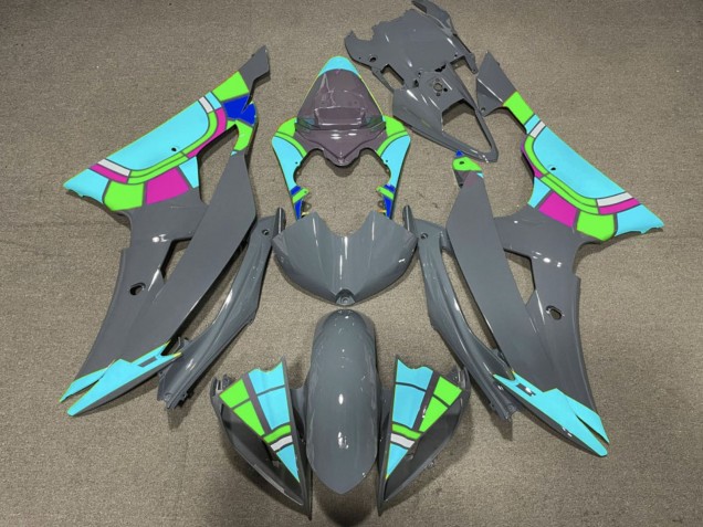 Discount 2008-2016 Nardo Grey Turquoise Blue Color Wheel Yamaha YZF R6 Motorcycle Fairings Canada