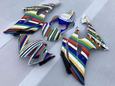 Discount 2008-2016 White Blue Green Yellow Red Rainbow Stripe Yamaha YZF R6 Motorcycle Fairings Canada
