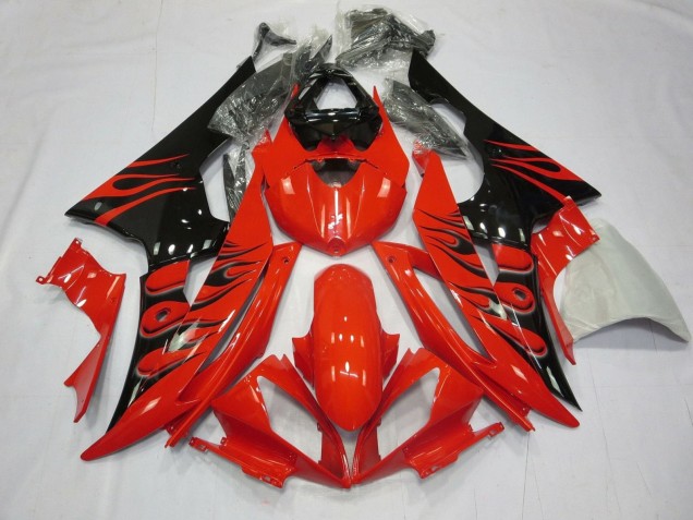 Discount 2008-2016 Red Glossy Black Flame Yamaha YZF R6 Motorcycle Fairings Canada