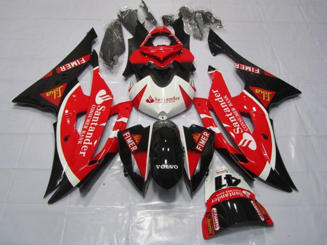 Discount 2008-2016 White Red Black Santander Yamaha YZF R6 Motorcycle Fairings Canada