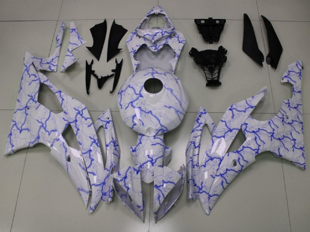 Discount 2008-2016 White Blue Lightning Yamaha YZF R6 Motorcycle Fairings Canada