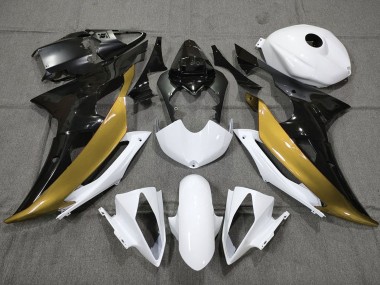Discount 2008-2016 White Gold Glossy Black Yamaha YZF R6 Motorcycle Fairings Canada
