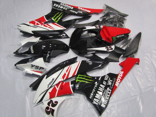 Discount 2008-2016 White Red Glossy Black Green Monster 25 Yamaha YZF R6 Motorcycle Fairings Canada