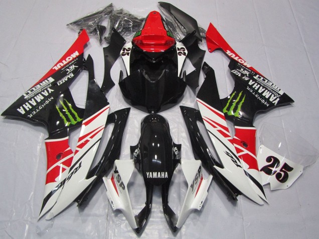 Discount 2008-2016 White Red Glossy Black Green Monster 25 Yamaha YZF R6 Motorcycle Fairings Canada
