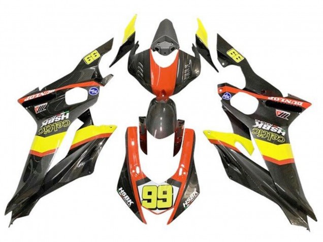 Discount 2017-2023 Yellow Orange Black Faux Carbon Fiber Yamaha YZF R6 Motorcycle Fairings Canada