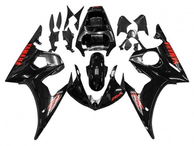 Discount 2005 Glossy Black Red Yamaha YZF R6 Motorcycle Fairings Canada
