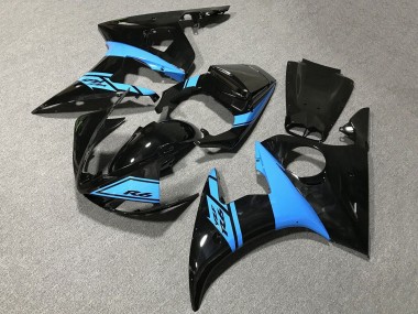 Discount 2005 Glossy Black Light Blue Yamaha YZF R6 Motorcycle Fairings Canada