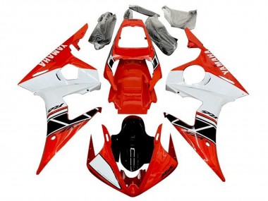 Discount 2003-2004 Red White Glossy Black Stripe Yamaha YZF R6 Motorcycle Fairings Canada