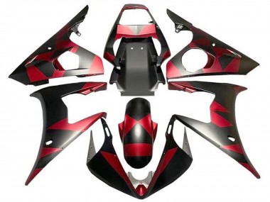 Discount 2003-2004 Red Matte Black Geometric Yamaha YZF R6 Motorcycle Fairings Canada