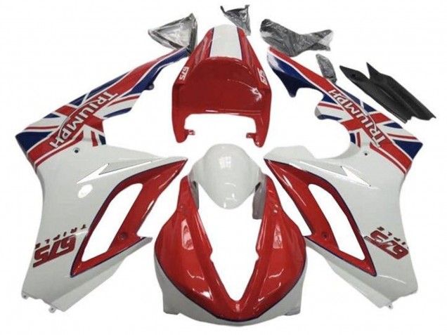 Discount 2009-2012 White Red Triumph Daytona 675 Triple Motorcycle Fairings Canada
