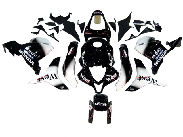 Discount 2009-2012 Glossy Black White West Honda CBR600RR Motorcycle Fairings Canada