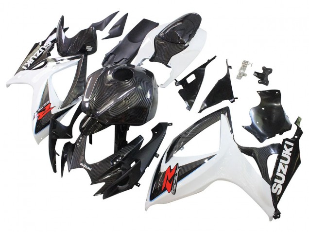 Discount 2006-2007 Black White Carbon Fiber Style Suzuki GSXR 600/750 Motorcycle Fairings Canada