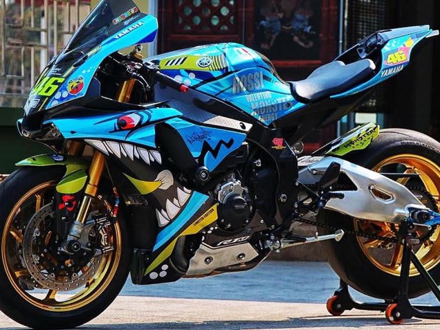Discount 2015-2019 Blue Yellow Shark Yamaha YZF R1 Motorcycle Fairings Canada