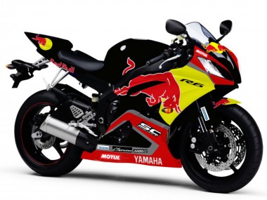 Discount 2006-2007 Glossy Black Yellow Red Bull Motul Yamaha YZF R6 Motorcycle Fairings Canada