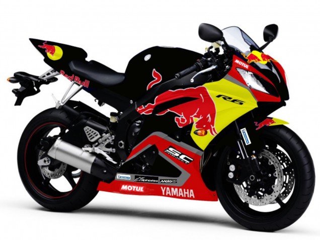 Discount 2006-2007 Glossy Black Yellow Red Bull Motul Yamaha YZF R6 Motorcycle Fairings Canada