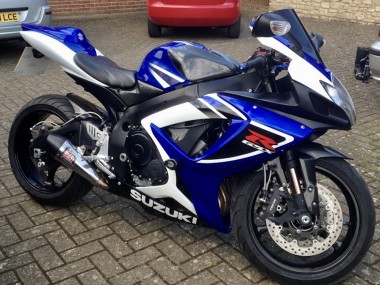Discount 2006-2007 White Blue Black Stripe Suzuki GSXR 750 Motorcycle Fairings Canada