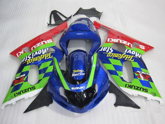 Discount 2001-2003 Blue Green Red Telefonica MoviStar Suzuki GSXR 600 Motorcycle Fairings Canada