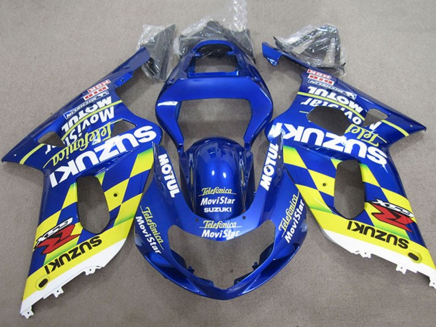 Discount 2001-2003 Blue Yellow Telefumia MoviStar Suzuki GSXR 600 Motorcycle Fairings Canada