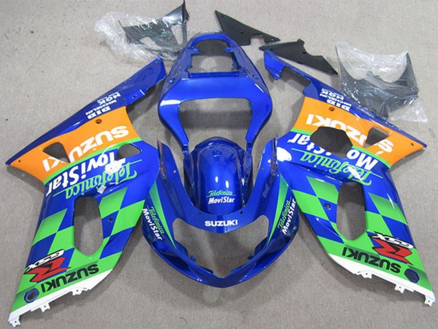 Discount 2001-2003 Blue Orange Green Telefonica MoviStar Suzuki GSXR 600 Motorcycle Fairings Canada