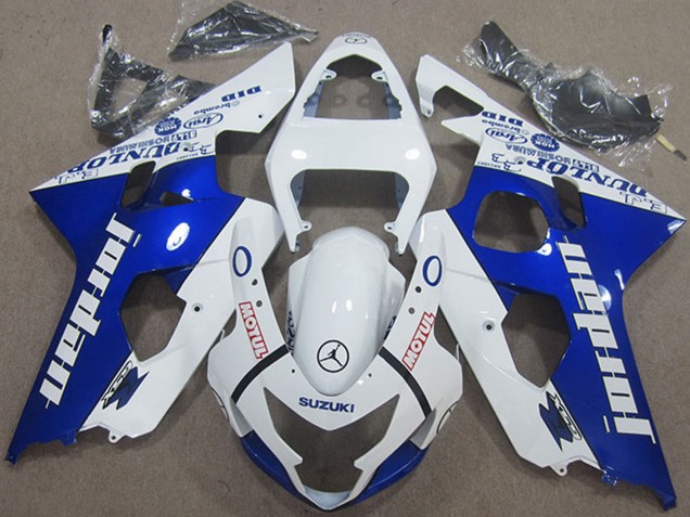 Discount 2004-2005 White Blue Jordan Motul Suzuki GSXR 600 Motorcycle Fairings Canada