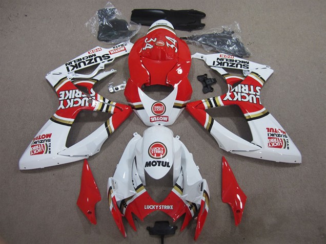 Discount 2006-2007 White Red Lucky Strike Motul Suzuki GSXR 600 Motorcycle Fairings Canada