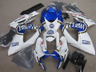 Discount 2006-2007 White Blue Lucky Strike Motul Suzuki GSXR 600 Motorcycle Fairings Canada