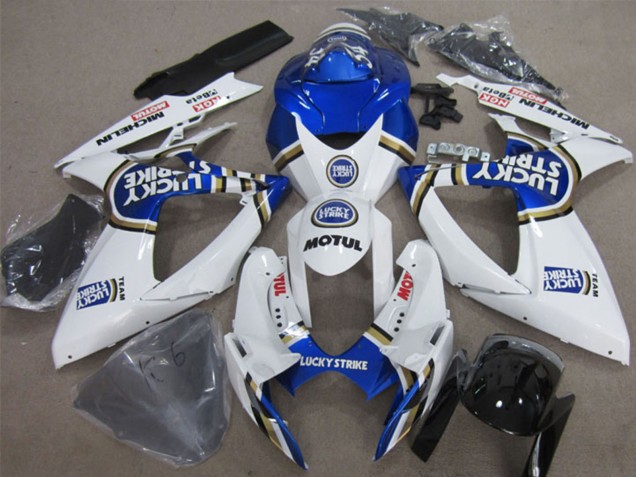 Discount 2006-2007 White Blue Lucky Strike Motul Suzuki GSXR 600 Motorcycle Fairings Canada