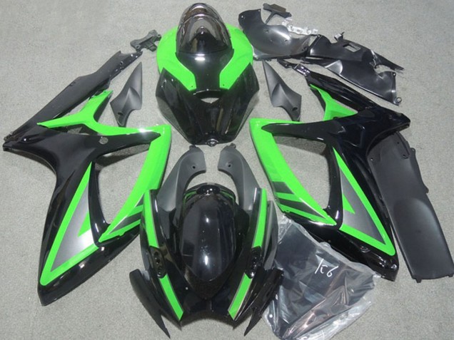Discount 2006-2007 Green Glossy Black Silver Suzuki GSXR 600 Motorcycle Fairings Canada
